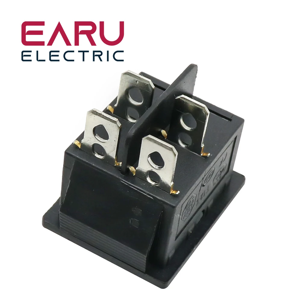 Color: Yellow - Latching Rocker Switch Power Switch I/O 4 Pins With Light 16A 250VAC 20A 125VAC KCD4 DPST Red Yellow Green Blue Black Boat