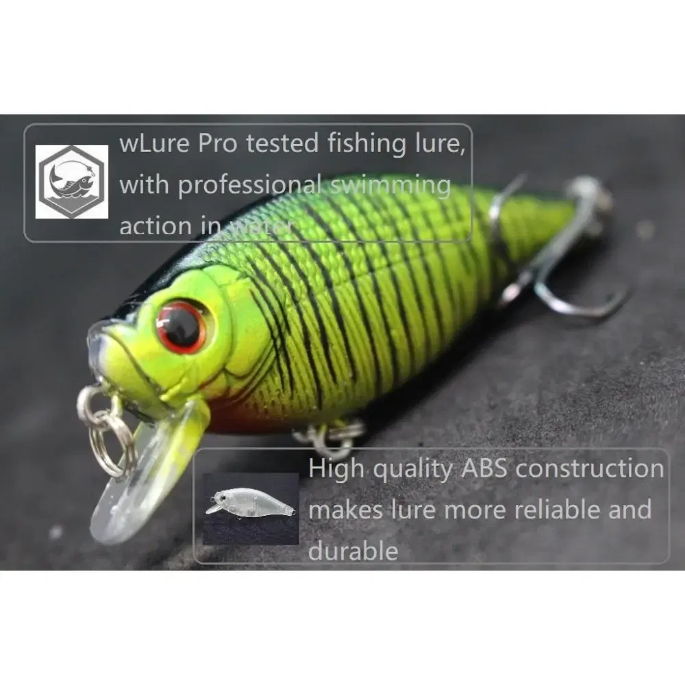 Color: Dark green - wLure Crankbait Fishing Lure 6.5cm 7.4g Flat Body Wide Wobbler Musky Bait Floating Tank Tested Hard Bait Variant Colors C547