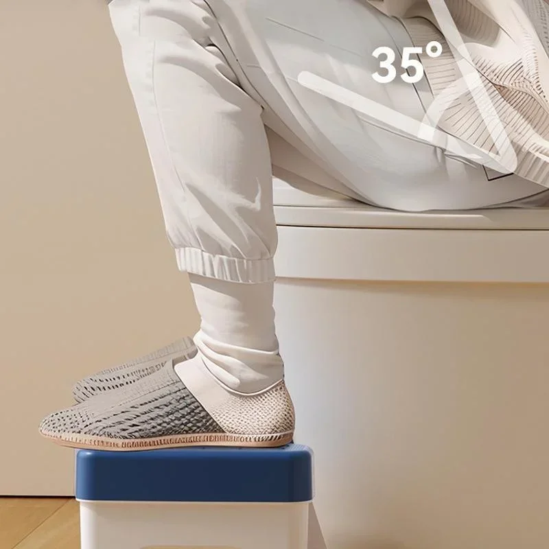 Color: WHITE - Anti-slip Toilet Stool Squatty Potty Toilet Footstool Cadeiras Bathroom Tools for Pregnant Woman Children Adult Men Old People
