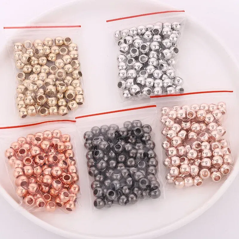 Color: Light Grey - 50pcs 8mm Gold Silver Hair Braids Beads Glossy Hair Dreadlocks Hair Ring Braid Dread Dreadlock Beads Cuffs Clips Styling Tools