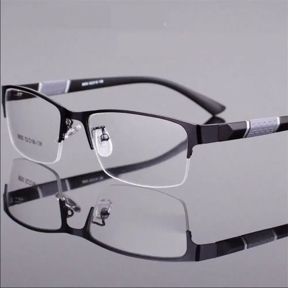 Frame Color: WHITE, Eye Prescription: +400 - Metal Anti-blue Light Reading Glasses Farsighted Eyeglasses Men Business Eyewear Diopter 0 +1.0 +1.5 +2.0 +2.5 +3.0 +3.5 +4.0