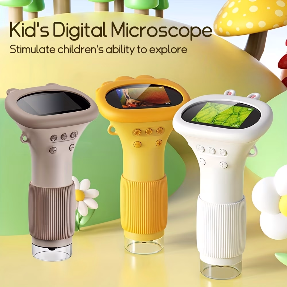 RIVGOT® Portable HD Mini USB Microscope for Kids – Ideal for Science Learning and Outdoor Exploration
