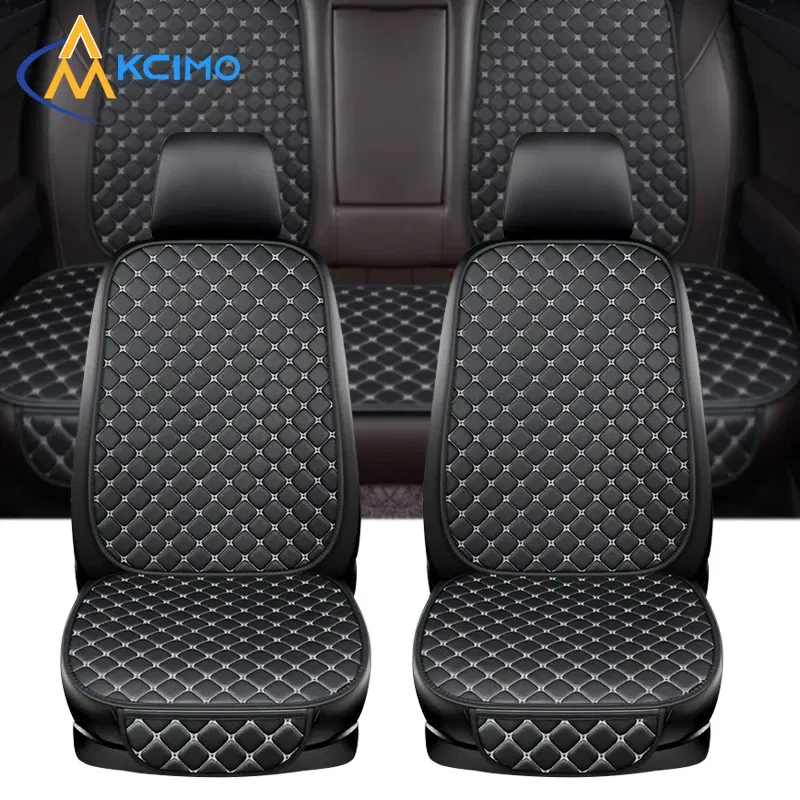 Color Name: army green - Car Seat Cover PU Leather Universal Seat Cushion Minimalism Auto Chair Protective Cover Auto Protector Pad with Storage Pocket