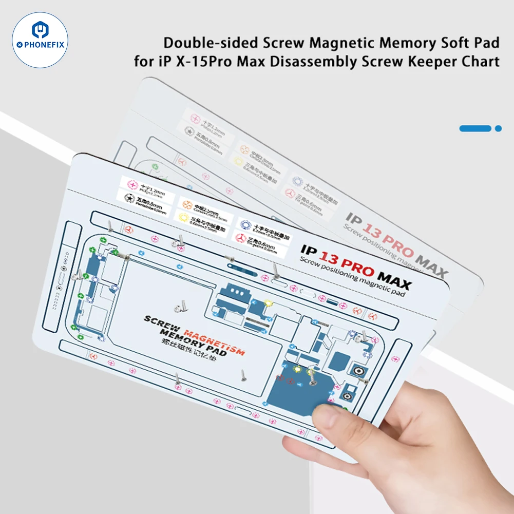 Color: Yellow - Soft Magnetic Screw Positioning Keeper Chart for iPhone X-15Pro Max Disassembly Double Sided Screw Setting Opening Guiding Mat
