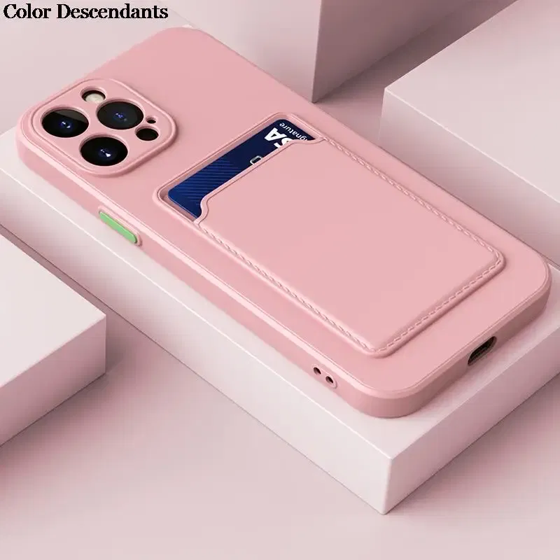 Color: GRAY, Material: POLYESTER - Card Holder Wallet Case For Samsung Galaxy A32 A53 A33 A13 A52 5G Case on A72 A22 A12 A51 A71 Shockproof Liquid Silicone Cover