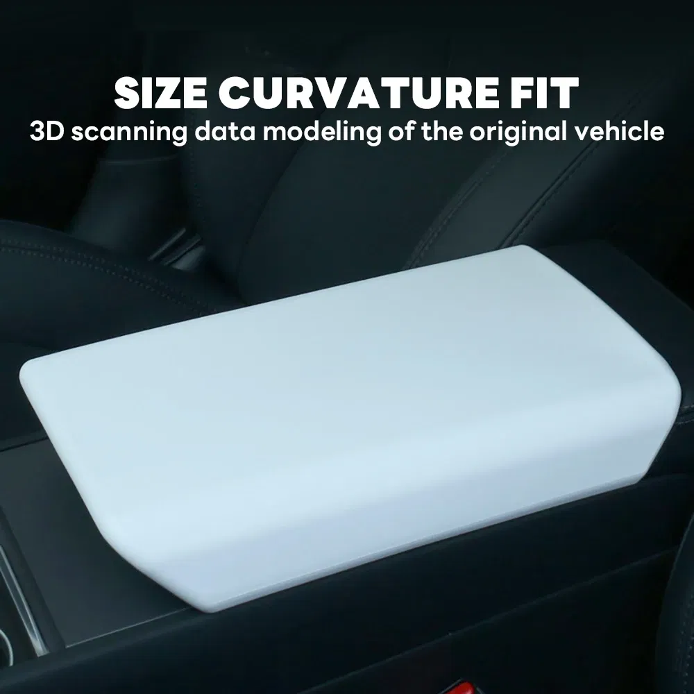 Color: Black - for Tesla Model 3 Highland 2024 TPE Soft Case Car Center Console Arm Rest Lid Auto Central Armrest Box Pad Cover Accessories