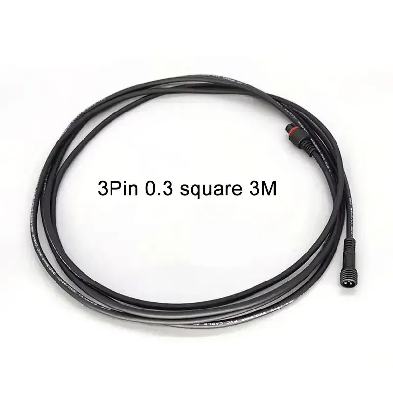 Color: Dark Grey, Pins: 4P - 3Pin Waterproof Extension Cable 0.3/0.5/0.75/1.0/1.5/2.5 square meter Outdoor LED Plug Male to Female Aviation Power Connector
