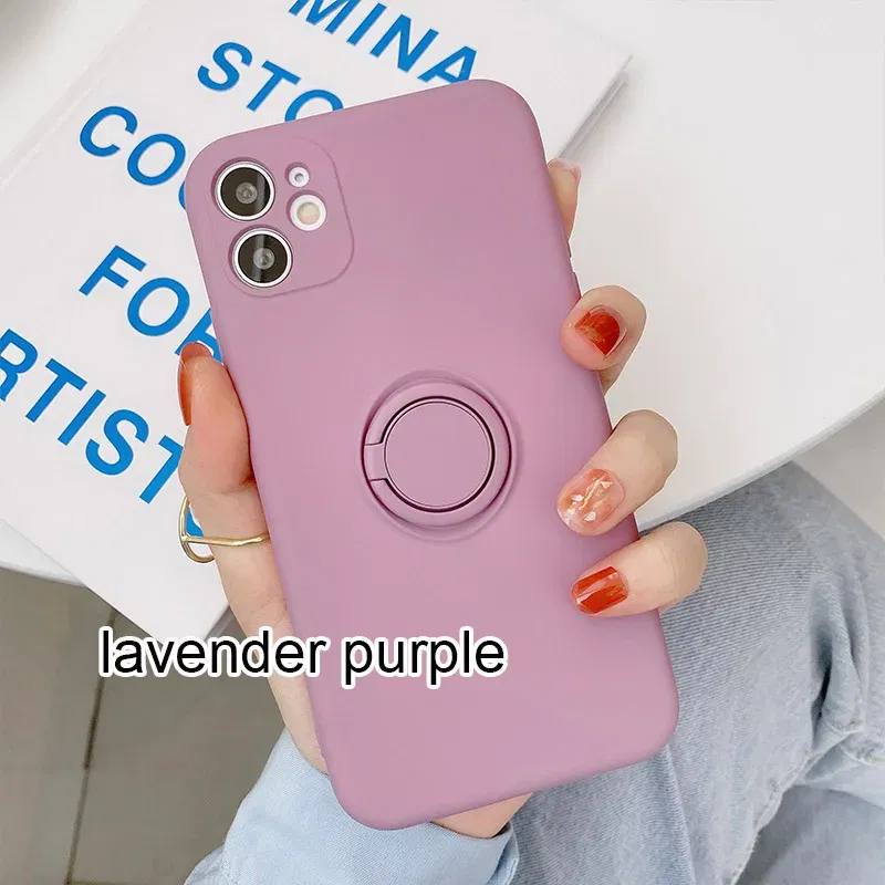 Color: Orange, Ships From: CHINA, Material: PC - With Ring Holder Phone Case For Samsung Galaxy S25 Ultra S24 S23 S22 S21 Plus A13 A52 A53 A54 TPU Soft Back Cover
