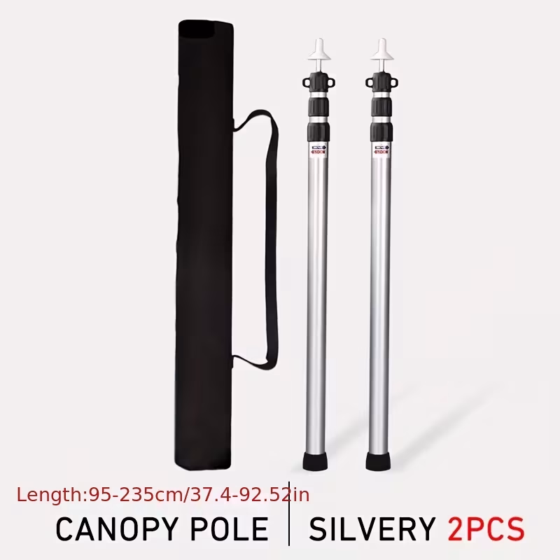 WEST TUNE® 2pcs Camping Canopy Pole – Aluminum Alloy Telescopic Tent Support