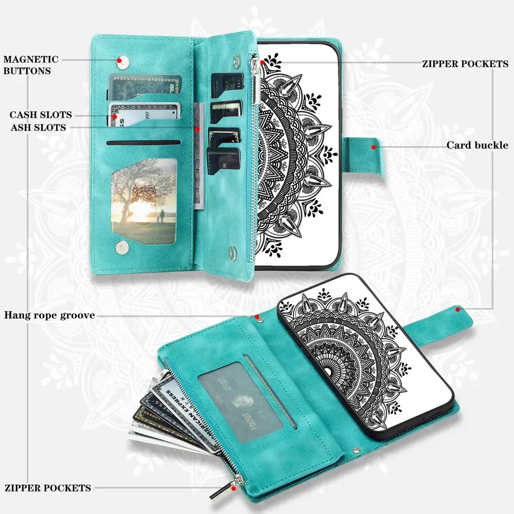 Material: nylon, Color: MAROON - A55 A34 A15 5G Zipper Wallet CrossBody Leather Case for Samsung Galaxy A54 Luxury Cover A55 A35 A14 A05 A04 A05s 35 A 55 54 Etui