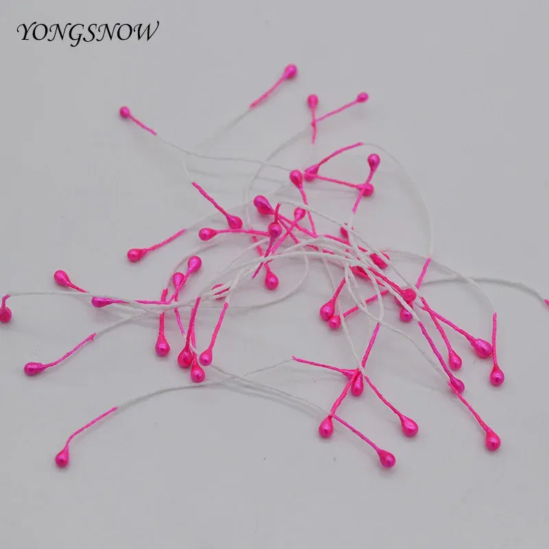 Color: Yellow - 250Pcs/lot 3mm Mini Flower Stamens Artificial Stamen DIY Handmade Wreath Wedding Party Decoration Scrapbooking Crafts 8Z