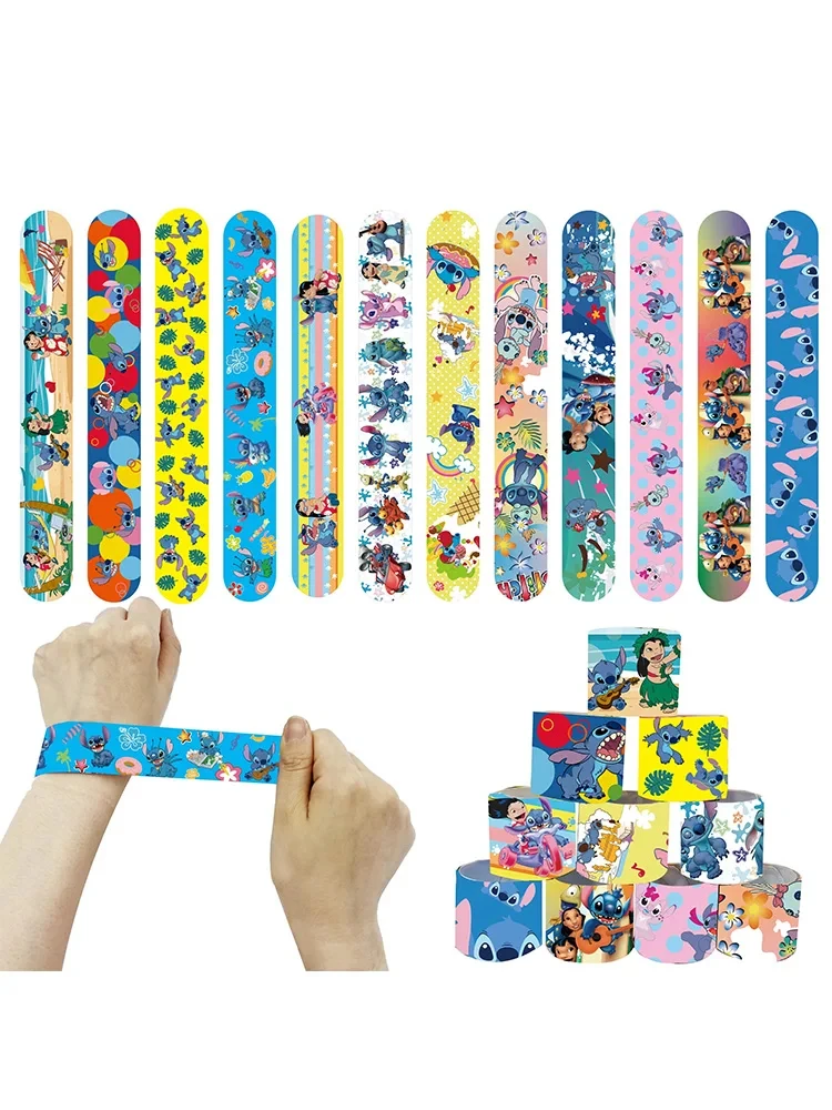 Color: plum - Lilo Stitch Party Gift Supplies Slapping Bracelets Reusable Drinking Straws Stamp Paper Bags Stickers Ring Birthday Party Decora