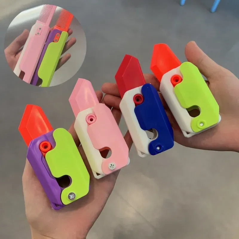 Color: DEEP BLUE, Ships From: CHINA - Gravity Folding Claw Knife Radish Knife 3d Printing Gravity Knife Small Radish Knife Push Card Decompression Fidget  Mini Toy