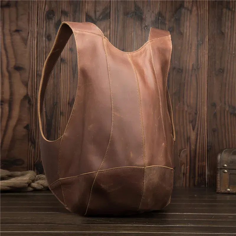Color: Blue, Size: 15 inches, Ships From: CHINA - 2108 Man Woman Backpack Genuine Leather Shoulder Anti-theft Back Zipper Ipad Phone Pocket Pouch Business Travel Mochila Gifts