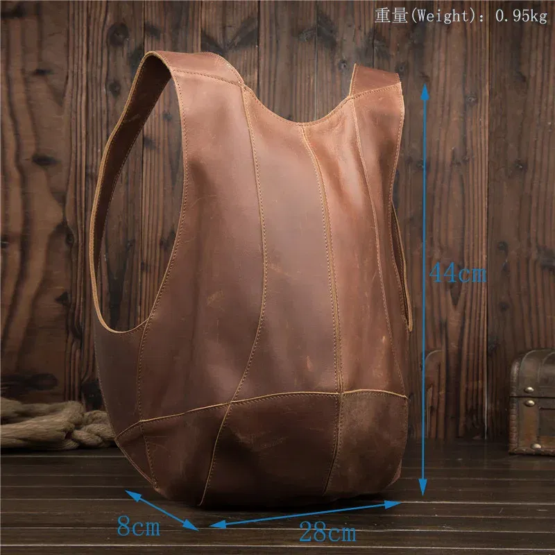 Color: Blue, Size: 15 inches, Ships From: CHINA - 2108 Man Woman Backpack Genuine Leather Shoulder Anti-theft Back Zipper Ipad Phone Pocket Pouch Business Travel Mochila Gifts