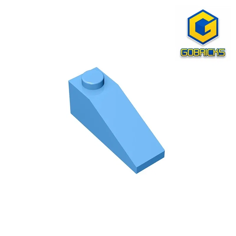 Color: Bright Green - Gobricks GDS-586 Slope 33 3 x 1 compatible with lego 4286 pieces of children's toys Building Blocks Technical Assembles