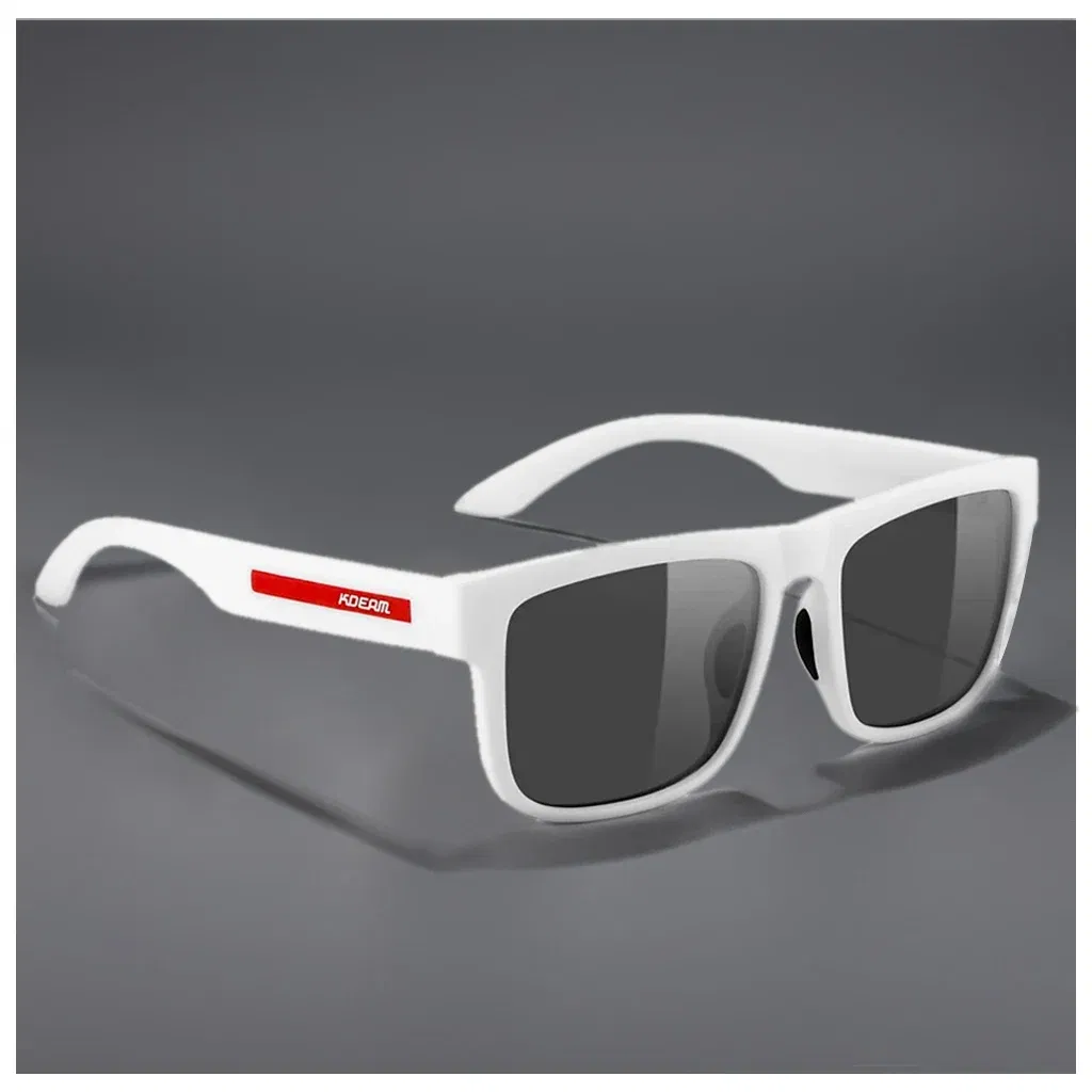 Lenses Color: PURPLE, Frame Color: WHITE - 2024 KDEAM New Polarized Sunglasses For Men White Frame UV400 Protection Lens Black Driving  Sun Glasses Fishing Eyewear