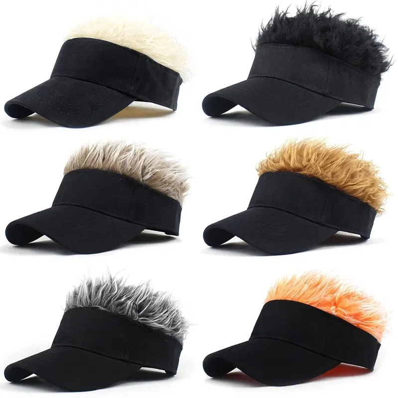 Color: Chocolate, Size: One Size - 2023 Men Women Baseball Cap With Spiked Hairs Wig Hat  Spiked Wigs Casual Unisex Sunshade Adjustable Sun Visor