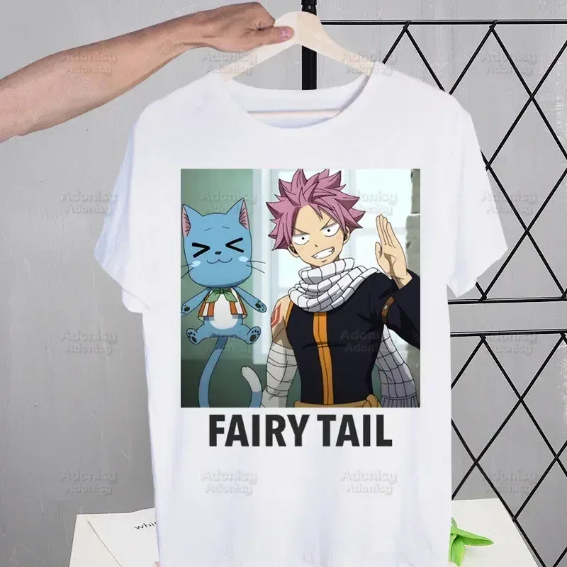 Color: Blue, Size: XXL - Anime Fairy Tail Cartoon Natsu Erza Gray Lucy T-shirts Summer Men/Women Hip Hop Tshirt Streetwear t shirts Short Sleeve Tops