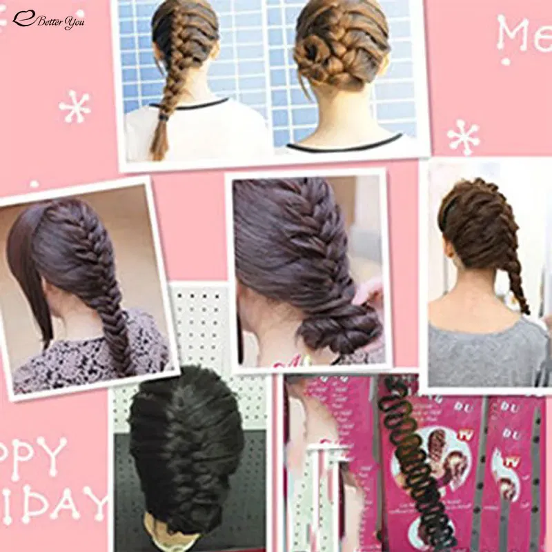 Color: RED COLOR - 8 Colors Lady French Hair Braiding Tool Hair Twist Braider Easy to Use DIY Accessories Fashion Salon Women Braider Maker Tool