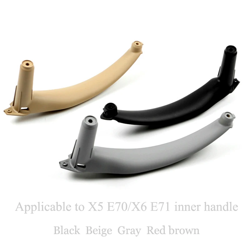 Color: Beige - Right rudder driving Inner Door Handle For BMW E70 E71 E72 X5 X6 Panel Pull Trim Cover 5141-6969 401 5141 6969 402 Black Beige