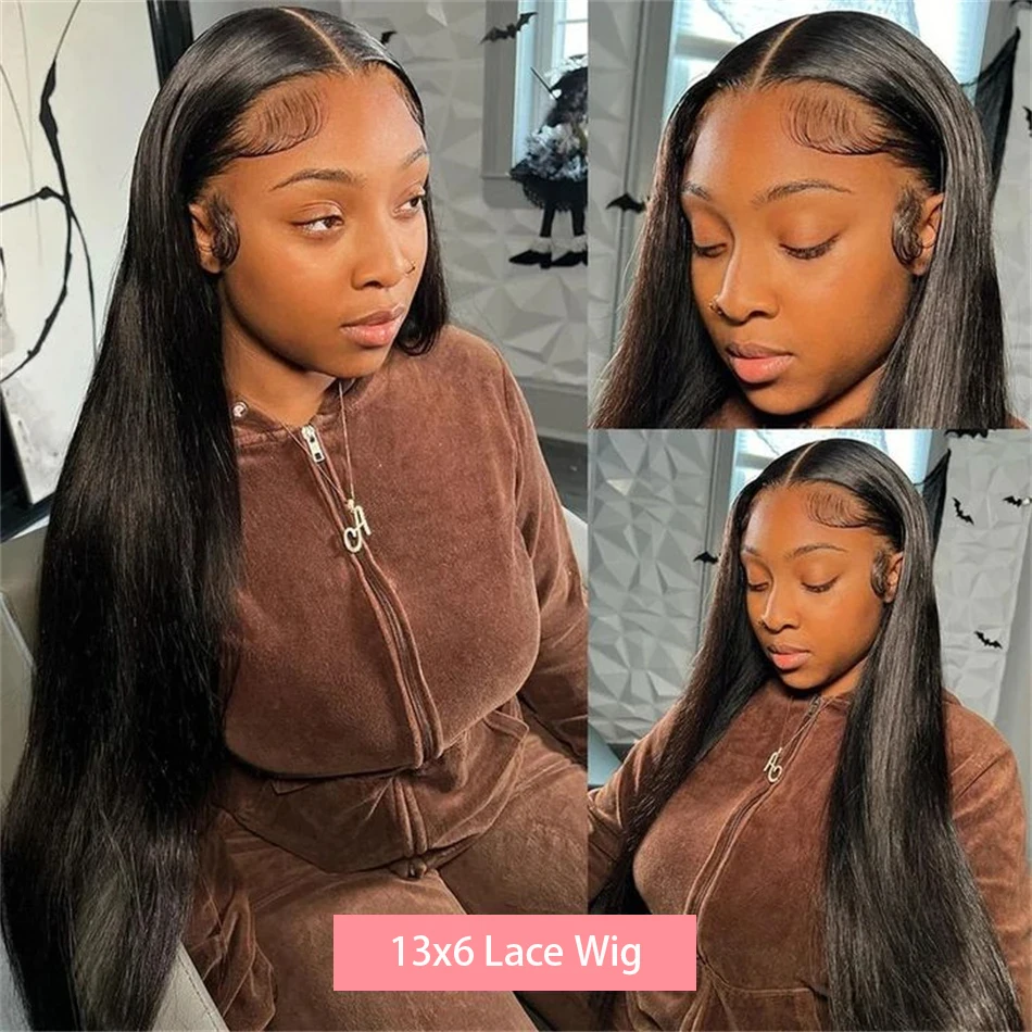 Color: T1B/613, Stretched Length: 18inches, Density: 250% - 30 32 Inch 13x4 13x6 Lace Front Human Hair Wigs Straight Transparent Lace Human Hair Wigs Pre Plucked For Black Women Bling Hair