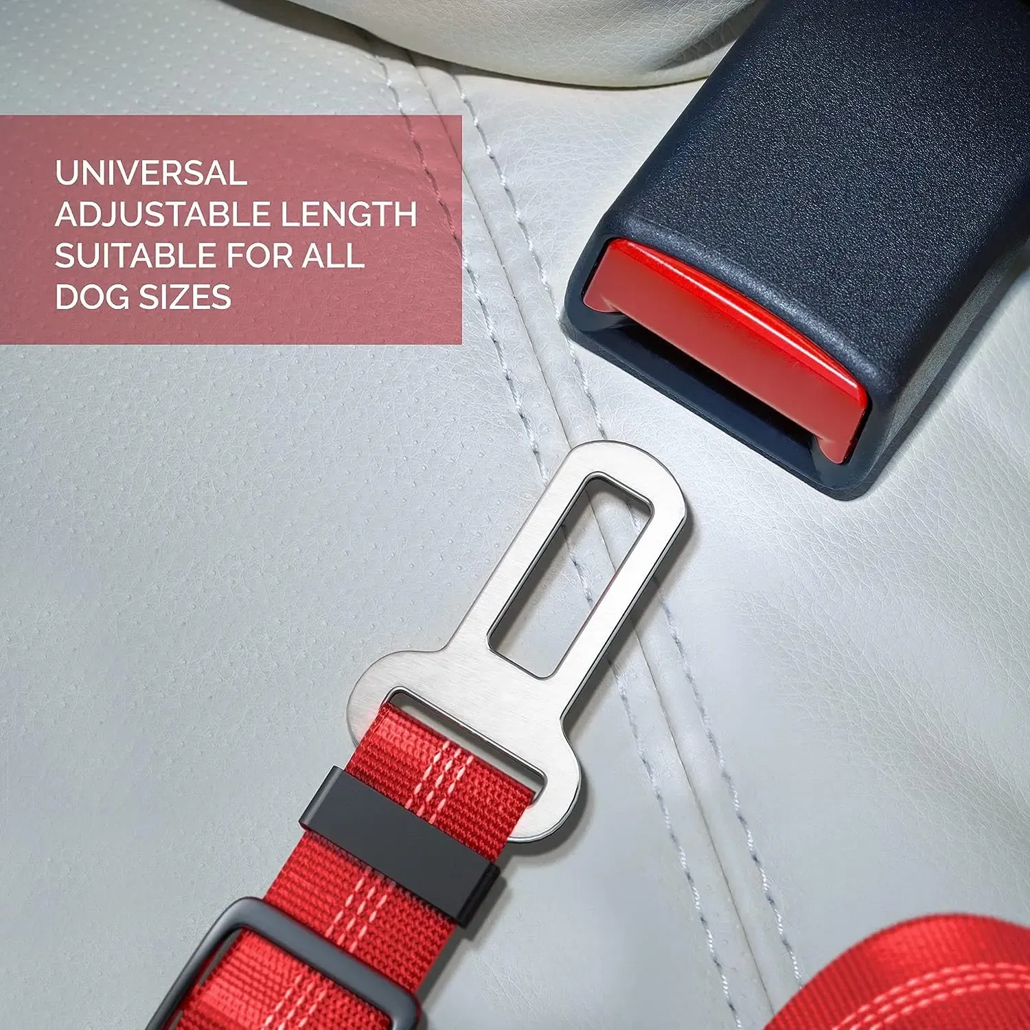 Color: Chocolate - Universal Adjustable Cat Dog Seat-Belt Elastic & Reflective Vehicle Nylon Seat Belt for Small Medium Large Dog,Pet Accessoires