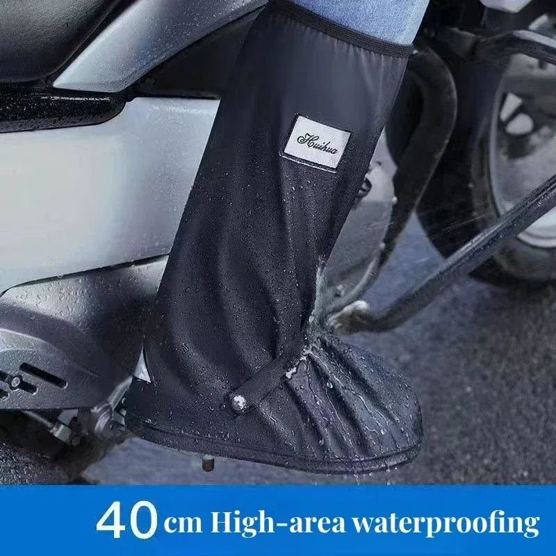 Color: black, Size: XL - Recycling rain boot cover anti-slip boot cover Unisex bicycle shoes rain and snow day protective cover