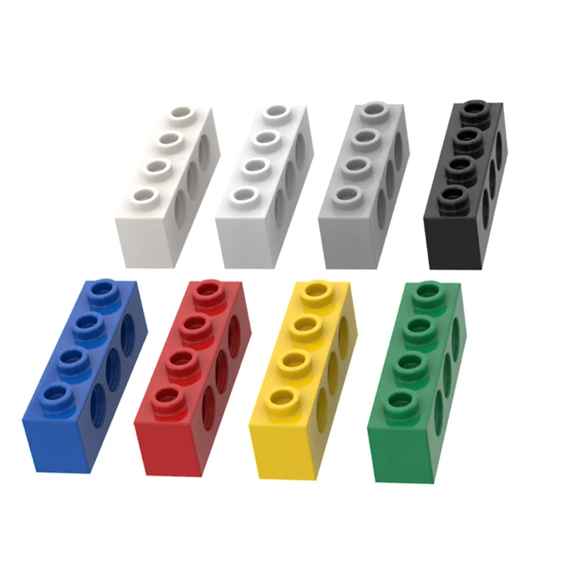 Color: Lime - Rainbow Pig MOC 3701 Brick 1x4 with 3 Holes Building Blocks Classic Brand DIY Assembles Particles Educational Tech Kid Spare Toy
