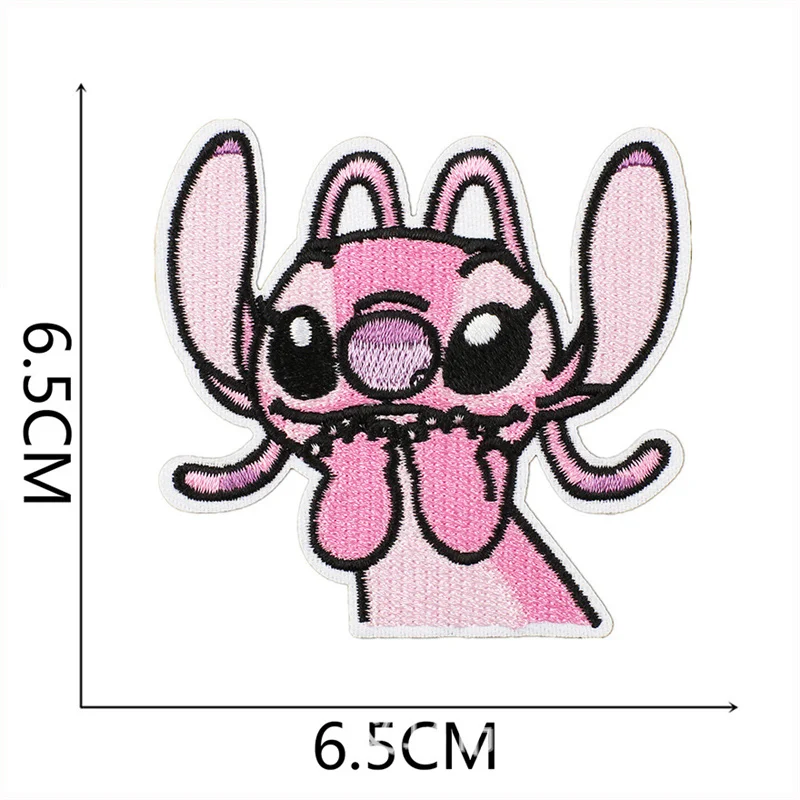 Color: Nickel-Free White - 1pcs Lilo & Stitch Embroidery Cloth Stickers Disney Bags Clothes DIY Accessories Kids Pants Hole Repair Iron On Patch Applique