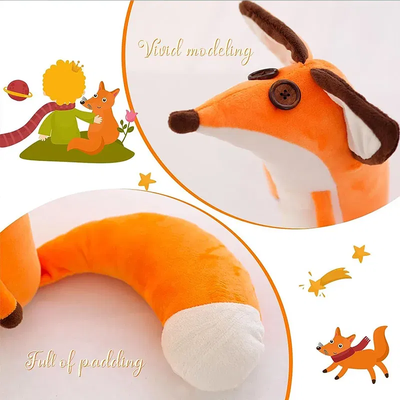 Color: Orange, Height: 31cm-50cm - Potdemiel The Little Prince Le Petit Prince Fox Plush Doll Puppet Toy