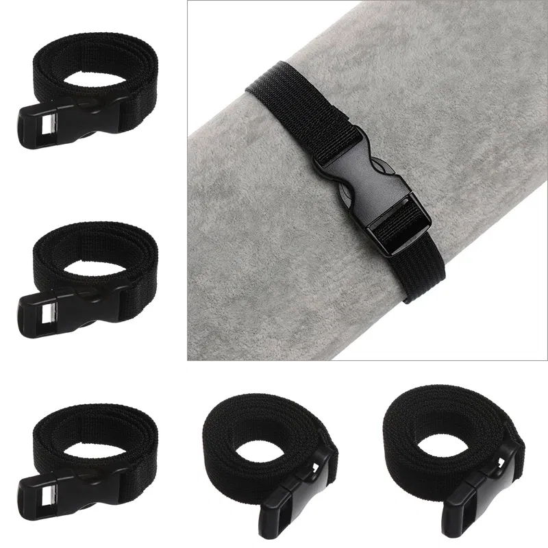 Color: WHITE - 0.5-3M Black Durable Nylon Travel Tied Cargo Tie Down Luggage Lash Belt Strap With Cam Buckle Travel Kits Outdoor Camping Tool