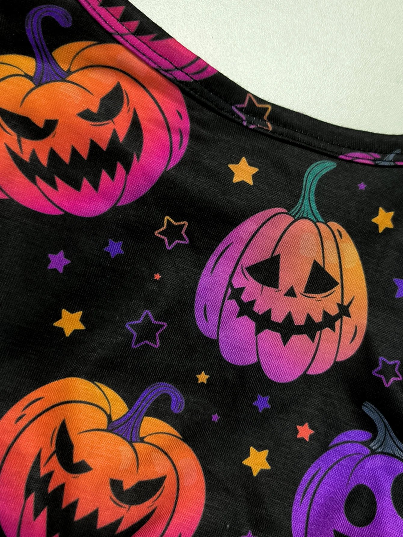 Color: PURPLE, Kid Size: 12 - Girl Halloween Dress Pumpkin Ghost Face Pattern Mesh With Ribbon Long Sleeved Girls Party Dresses 2-8 Children Halloween Costume