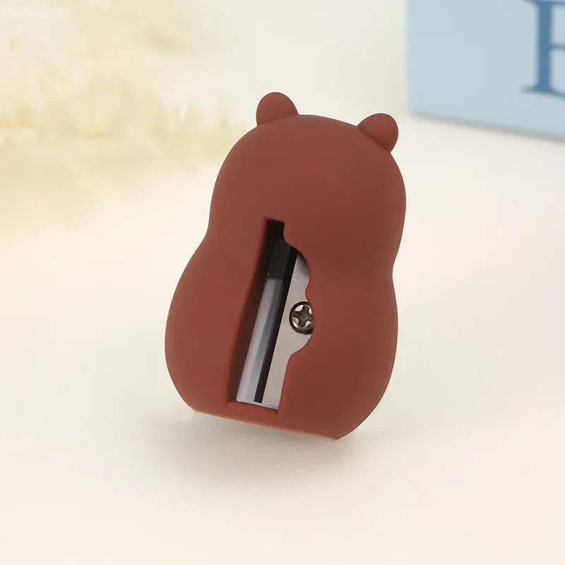 Color: black - Capybara Pencil Sharpener Cartoon PVC Pencil Sharpener Flexible Portable Students Stationery Supplies Teacher Rewards Gift