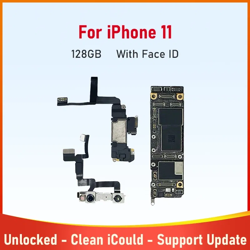 Color: WHITE, Ships From: CHINA - New Phone Motherboard for iPhone 11 64g 128g 256g Mainboard With Face ID Unlocked Logic Board With Cleaned iCloud Support Update