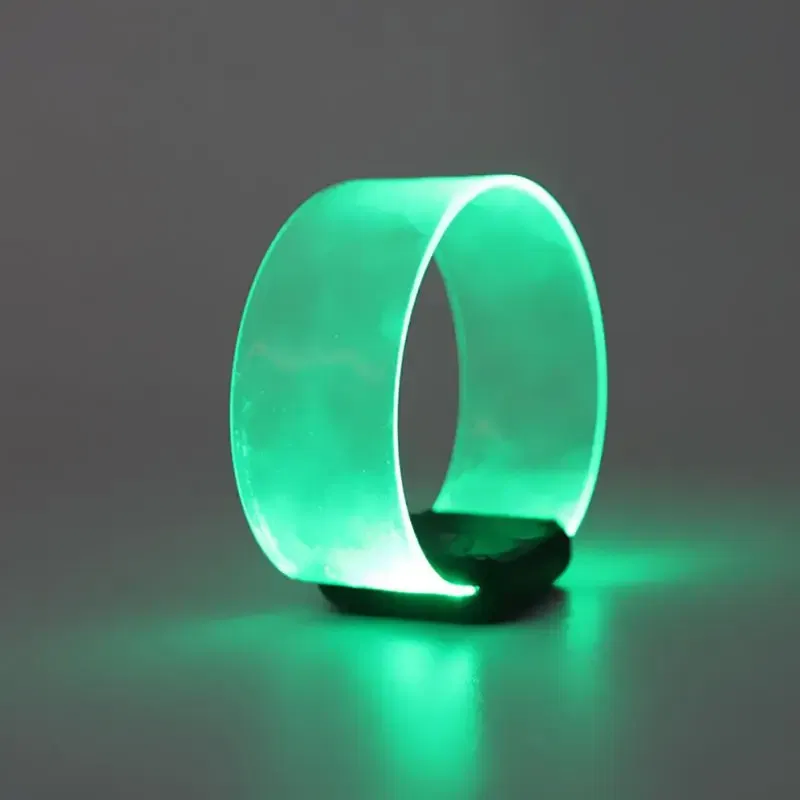Color: DARK GRAY, Size: L, Ships From: CHINA - LED Light Bracelet Silicone Sound Controlled Led Light-emitting Bracelet Light Band Entertainment Party Wristband Halloween Belt