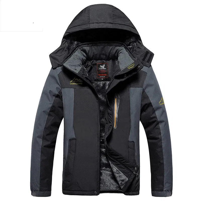 Color: Mint, Size: XXL - TELLHIGH 2024 Winter Parka Men Jacket Mens Plus Velvet Men Hooded Windbreaker Coats Men Casual Warm Jackets Coat Detachable Hat
