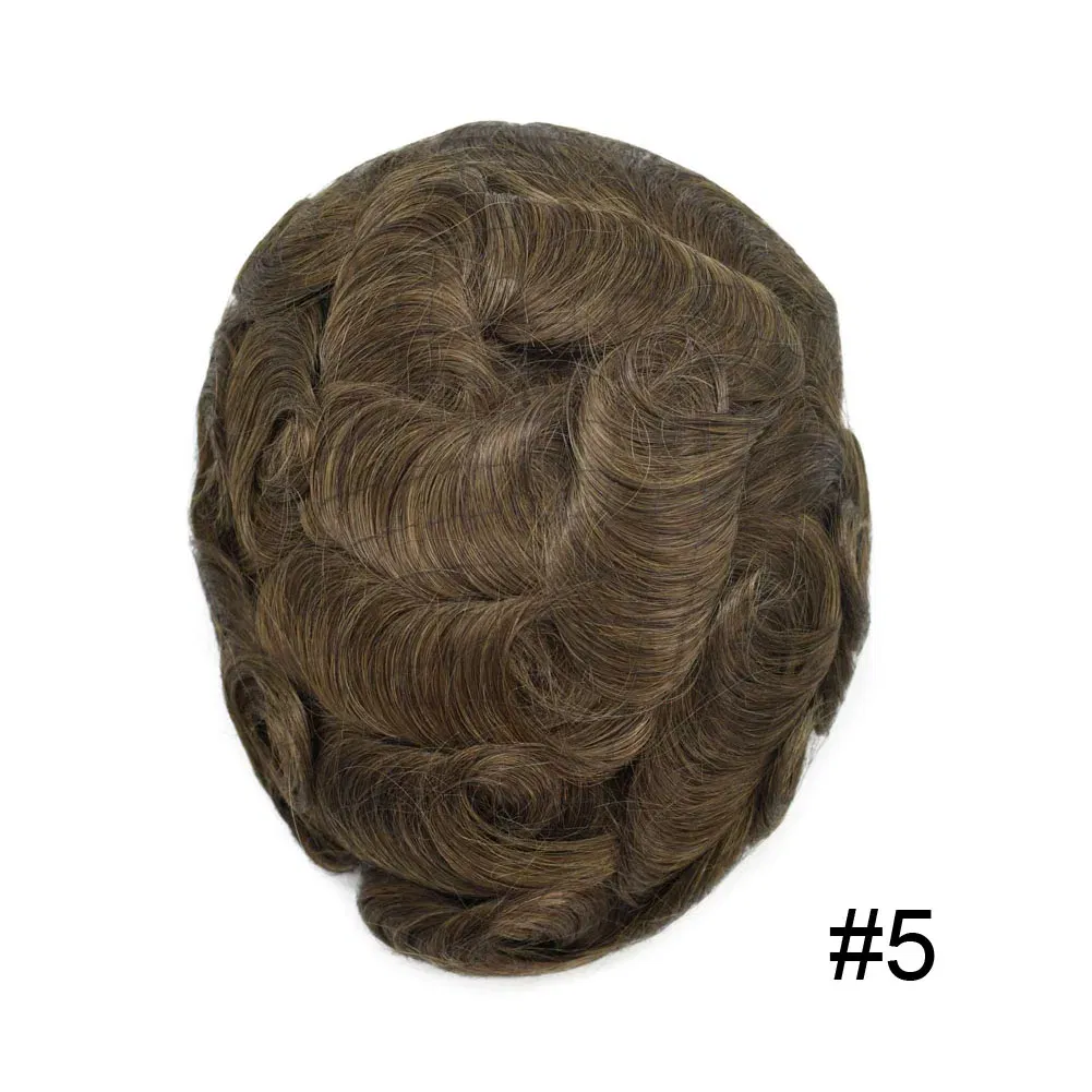 Toupee Color: 5#, Toupee Density: 100%, Length: 6 inches, Ships From: CHINA, Toupee Size: 8x10 - Men Toupee Hair Systems Ultra Thin Skin 0.06MM V-LOOP Capillary Prosthesis Invisible Hairline Real Human HairPieces Hair Units