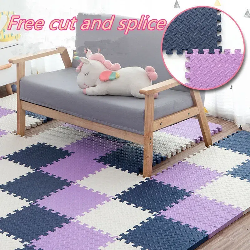 Color: DEEP BLUE - Baby Mat 6PCS 30x30cm Tatame Play Mats Thick 2.5cm Baby Game Mat Tatames Foot Mat Floor Mat Puzzle Mat Playmat Baby Playroom Mat