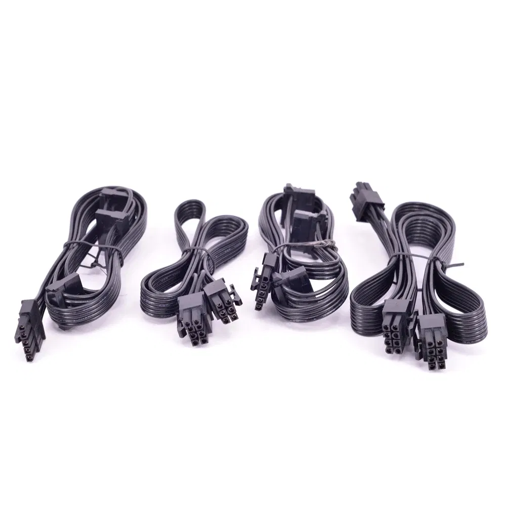 Color: black, Cable length: Other - For Cooler Master MWE Gold 750 650 550 Full Modular PSU PCIe 6Pin to 8Pin 6+2 Pin 5Pin Peripheral 4Pin SATA Power Supply Cable