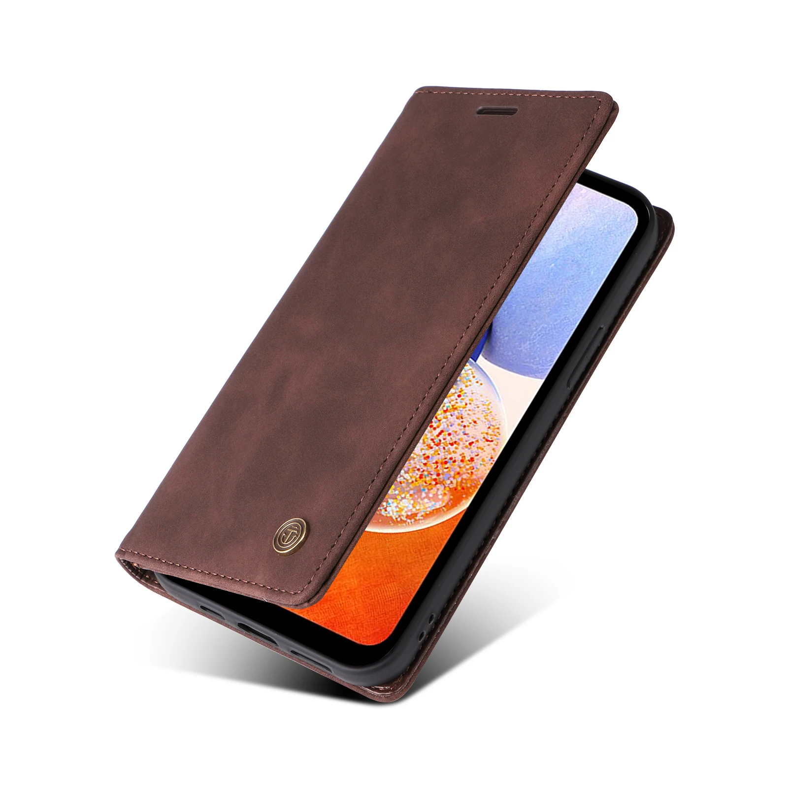 Color: Red, Material: Canvas - Leather Wallet Case For Samsung Galaxy A15 A05 A14 A24 A34 A54 A13 A23 A33 A53 A73 A52 A32 A22 A12 A72 A03S A04S Flip Book Cover