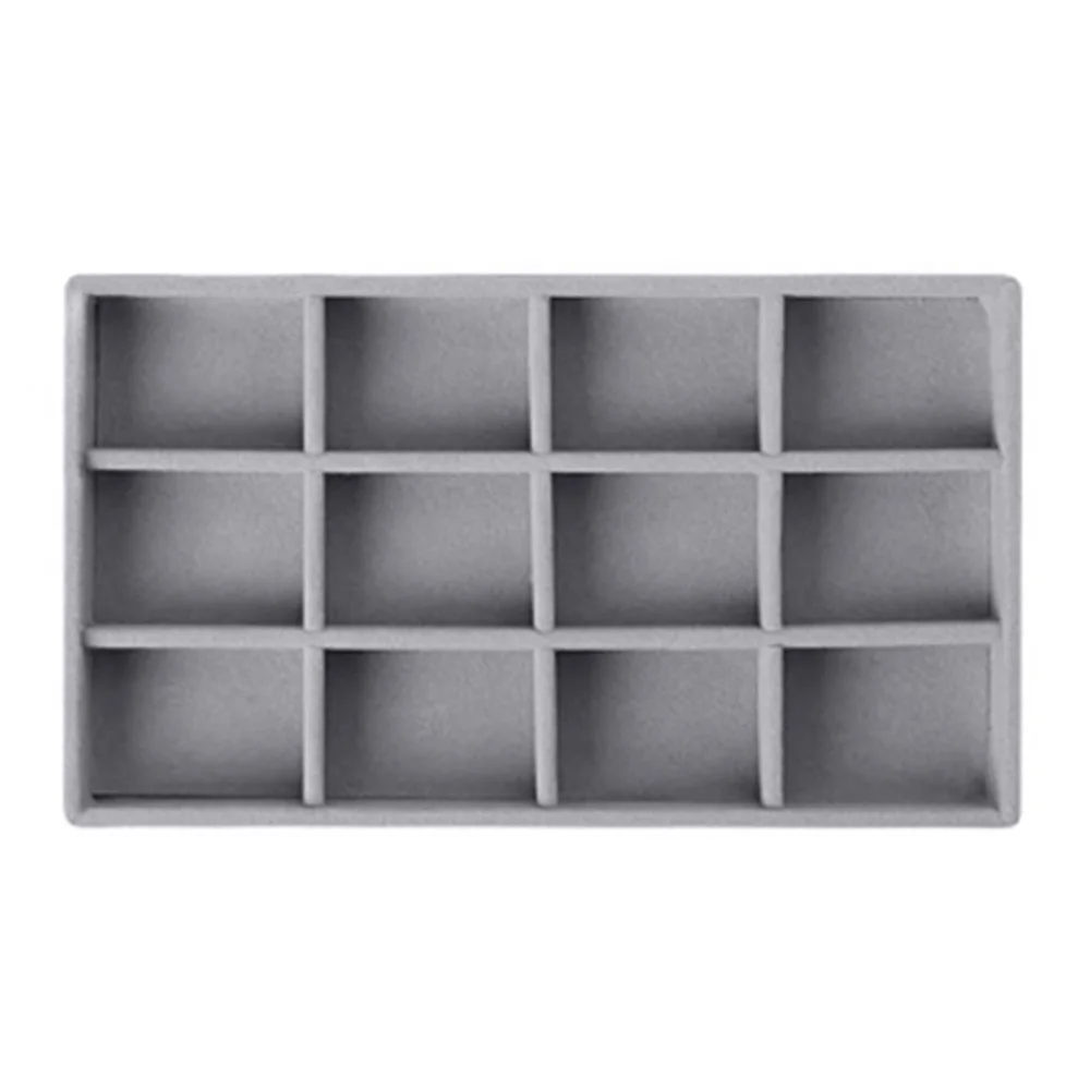 Color: Red - Velvet Jewelry Storage Box Necklace Stackable Display Tray Bracelet Earring Organizers DIY Handicrafts Drawer Box Organizer Box