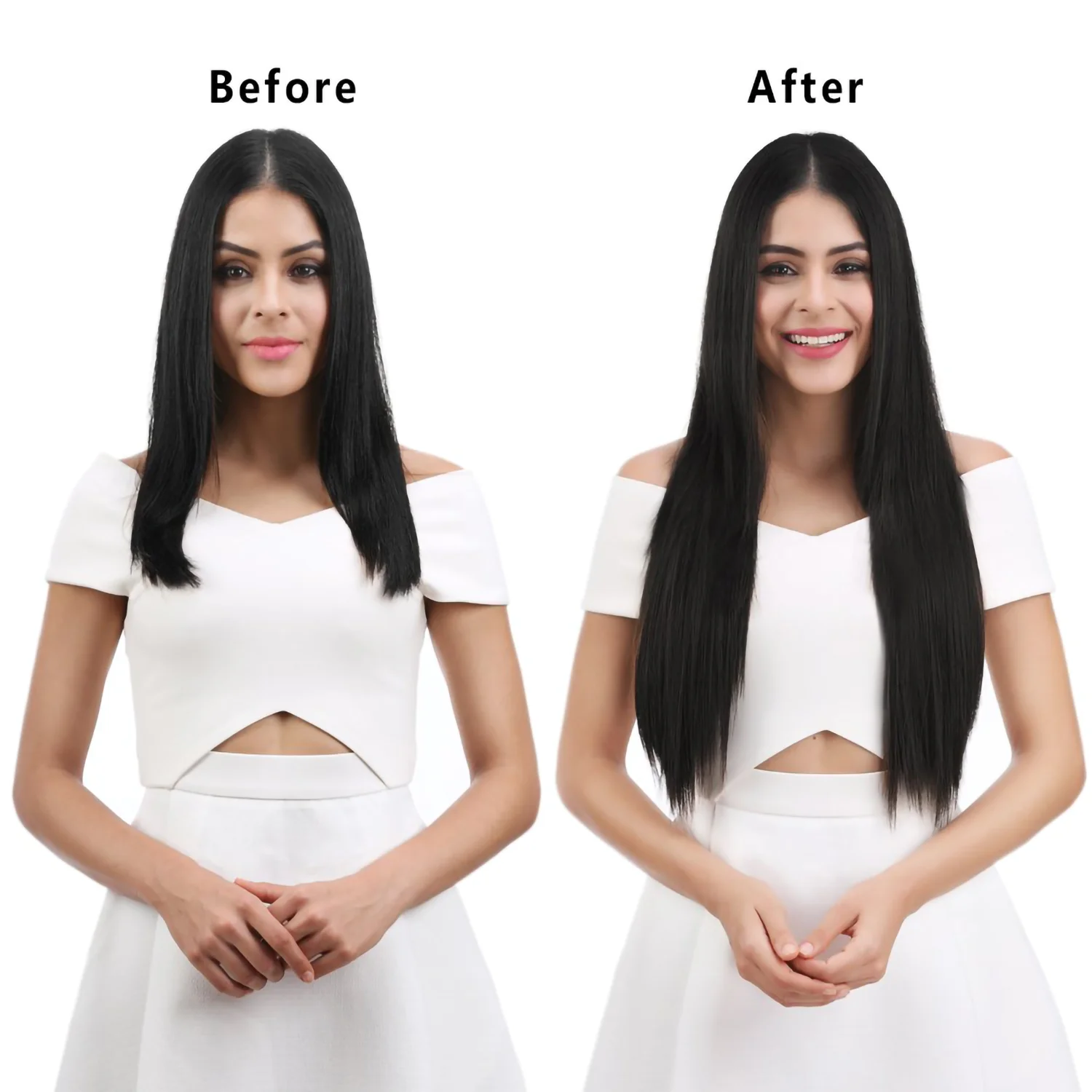Color: P4/30, Stretched Length: 24inches - 24Inch 16 Clips in Hair Extensions Long Straight Hairstyle Synthetic Blonde Black Hairpieces Heat Resistant False Hair Daily Use