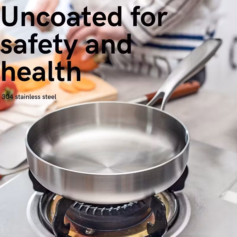 Pure Cook™ 1pc TriPly Stainless Steel Non-Coated Frying Pan – Versatile for All Stovetops