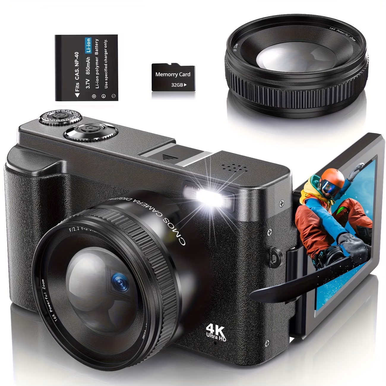 STUOGYUM® 4K Digital Camera for Photography – 48MP Vlogging Camera with Autofocus and Anti-Shake