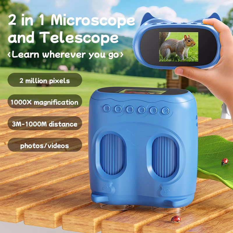 RIVGOT® 2-in-1 Microscope and Telescope – Dual Modes with Handheld Magnifying Glass and Telescope
