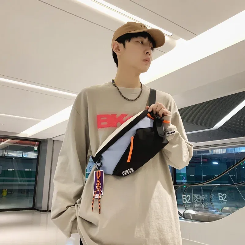 Color: green - Chest Rig Bag Women Fanny Pack Streetwear Chest Bags Multi-function Unisex Nylon Hip hop Waist Bag Phone pocket