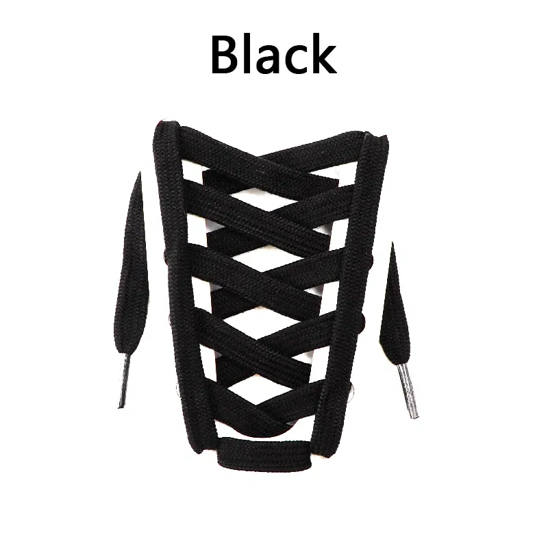 Color: black, Ships From: CHINA, Length: 80cm - 1 Pair Flat Shoelaces for Sneakers Rugged Wear-resistant Classic Canvas Sports Shoe Laces Women Men Shoelace Solid Double Cotton