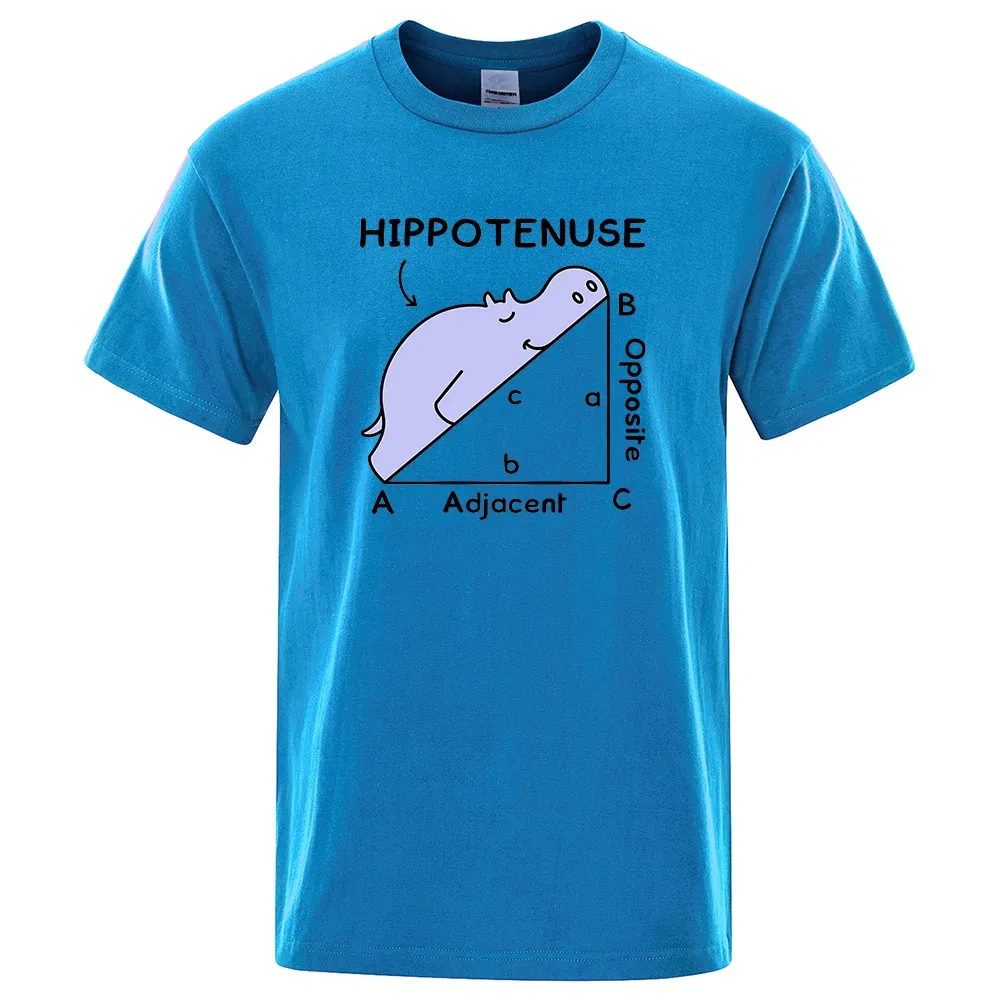 Color: ROYAL BLUE, Size: S - Hippotenuse Opposite Adjacent Funny Printed Men Women T Shirts Trigonometric Functions Cotton Short Sleeve Streetwear T-shirt