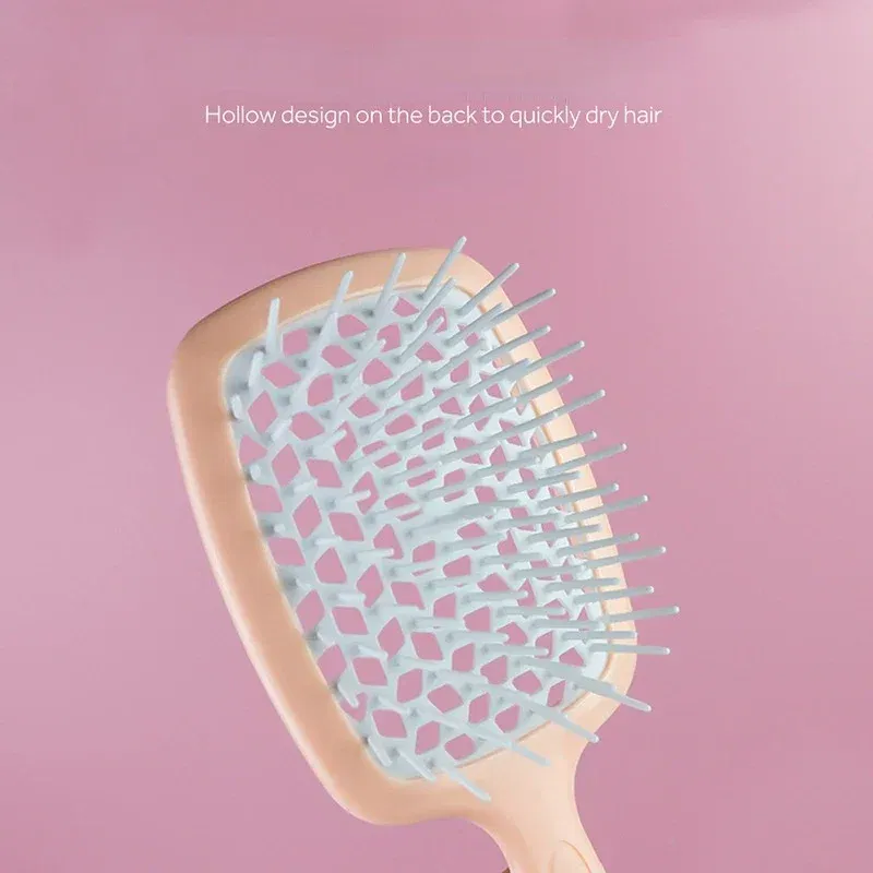 Color: Green - Scalp Massage Combs for Women Salon Hair Brush Air Cushion Combs Hair Comb Ponytail Combs Hollowing Out Fashion Hair Accessories